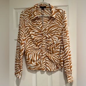 Sanctuary long sleeve ruched shirt